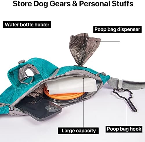 Поясная чанта за Разходки на кучета STARTSEATING с цип Hands Free, Държач за бутилки с вода, Диспенсер за Какашек, Включена Чанта за