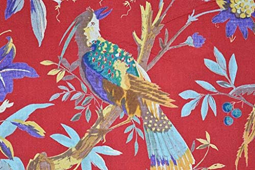 Традиционен Джайпур, Памучен Плат с Изображение на птиците двор, Индийски Плат с Шарени Тъкани, за летни рокли, Възглавници, Шал-своята практика