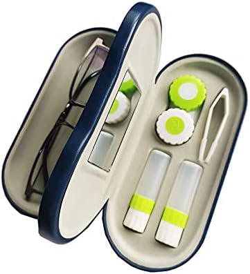 Калъф за контактни лещи MUDOR 2 в 1, Двупосочен Пътен комплект за контактни лещи, включва инструмент за облекчаване на пинсети, дизайн с двойно