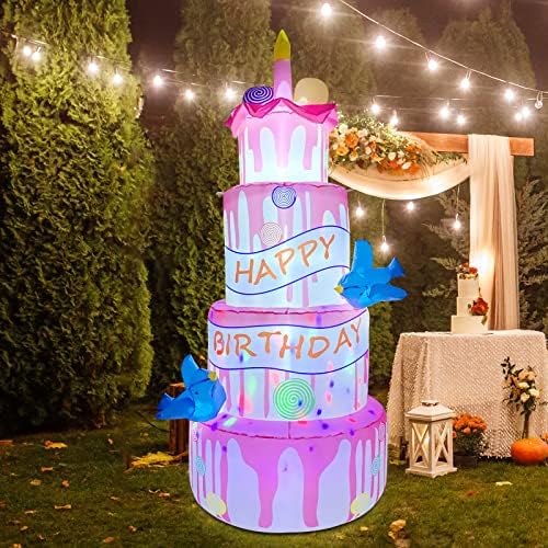 6,2 подножието на Надуваеми Украса за Торта за рожден Ден, Надуваеми Празнични партита с Вградени светодиоди за Празник на