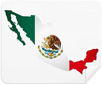 Червено-Зелена Карта Мексико Емблема на Орел Яде Змия Плат За Почистване на Екрана за Пречистване на 2 елемента Замшевой Тъкан