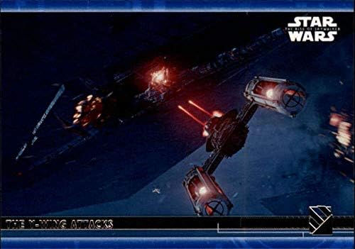 2020 Начело Star Wars The Rise of Skywalker Series 2 Сини 84 Търговска карта на Y-wing attacks