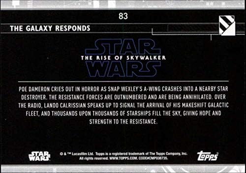 2020 Начело Star Wars The Rise of Skywalker Series 2 Сини 83 Търговска карта Galaxy Responses