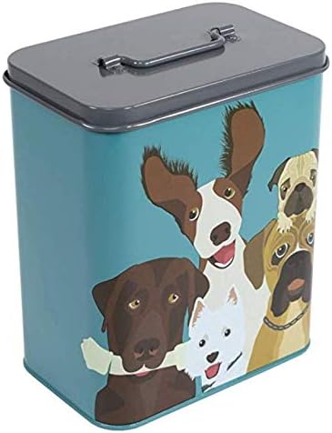 Burgon & Ball Creaturewares GCR / Жестянка за съхранение на храна за кучета The Rabble' Dog, сива, от 16.5 x 11 x 20 см