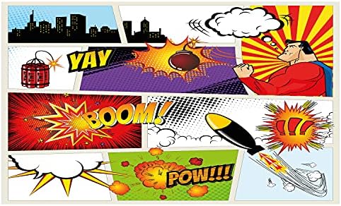 Керамични Държач за четка за зъби с участието на Супергерой, Симулиращ Звукови Ефекти Реч Мехурчета от комикси в стил Ретро