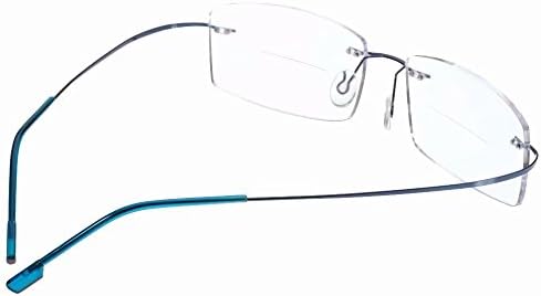 HUIHUIKK Лека дограма без рамки + 1,75 бифокални Очила за четене Сини Очила за четене с футляром Новост!