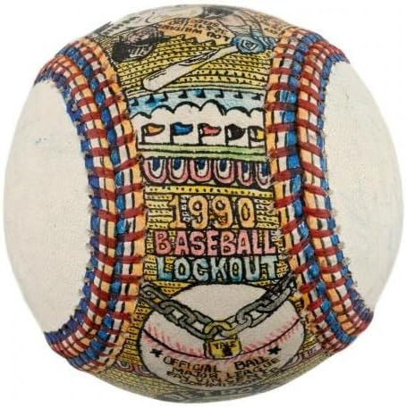 Детройт Тайгърс Лу Уитекер Ръчно Рисувани Джордж Соснак Народно Изкуство Бейзбол С Автограф MLB Art