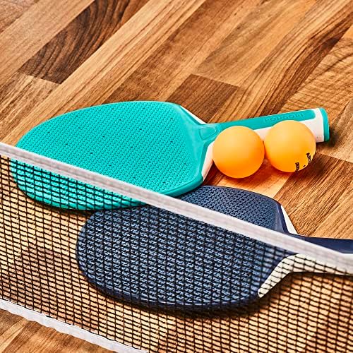 Комплект за тенис на маса с Прътове, Регулирана мрежа, на 2 Бухалки и 2 Топки - Бял /Сив