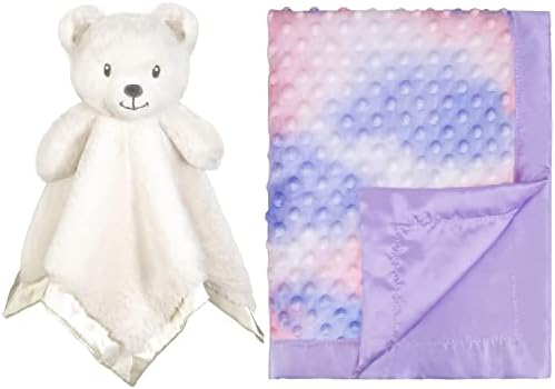 Защитно одеяло BEILIMU Bear и Детско Одеяло от Шелковистого Сатен за момичета, Уникална Норковая Кърпа за оцветяване на Сливане