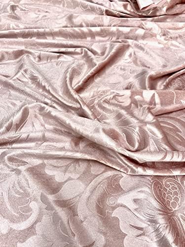 Еластичната Кадифе тъкан от полиестер Anne Blush с релефни по едно цвете за Бантов, Главоболие, Чалми, Горния възел, гумени ленти