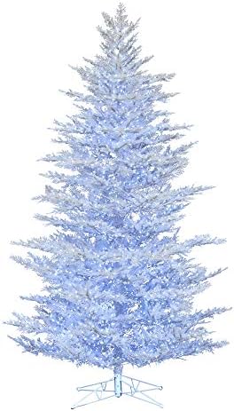 Изкуствена Коледна Елха от Кедър Бор Vickerman 4,5 x 43 Инча, с ниско напрежение led лампи са Чисто Бели на цвят С широк зрителен