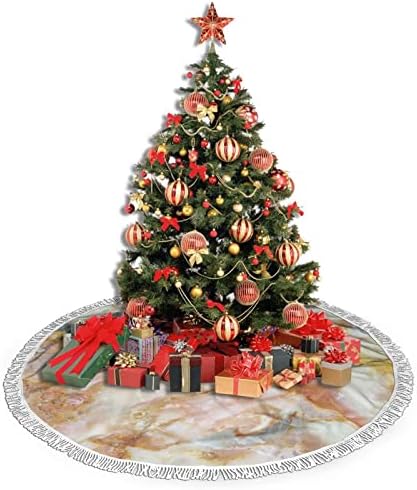 Златна Мраморни части за Коледната Елха, Подложка за Поли под формата на Елхи с Четка за Празничен декор на Сватбени партита 48
