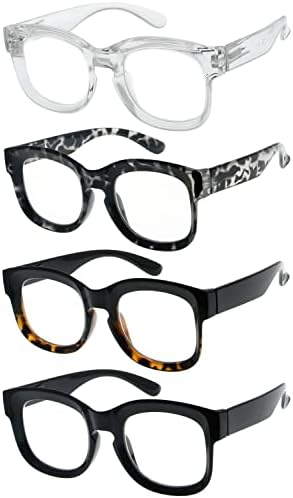 Eyekepper Спестете 10% на 4 опаковки очила за четене голям размер за жени и 4 опаковки женски стилни ридеров +1,50