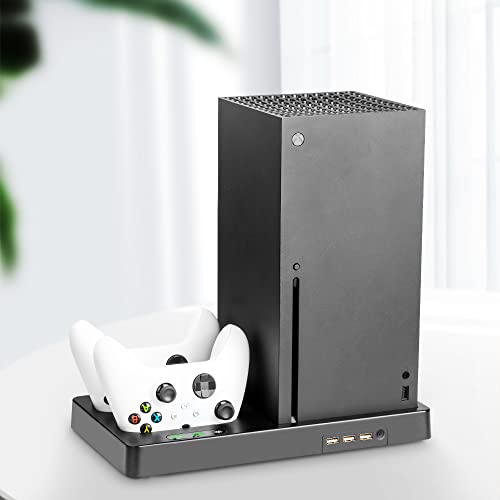 Охлаждащ вентилатор за Xbox Series X Mviioe Охлаждаща поставка Xbox Серия X с акумулаторна батерия с капацитет 1400 mah и две пристанища