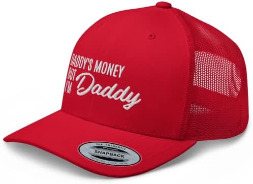 RIVEMUG татко Money but I ' m Татко Бродирани Бейзболна шапка Премиум-клас за шофьори на камиони с Извити Средна Коронован и