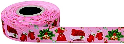 Главна лента Genie Весела Коледа за украса на Коледната елха|Венец|Коледно парти|Подарък опаковки - 20 метра - Розов....
