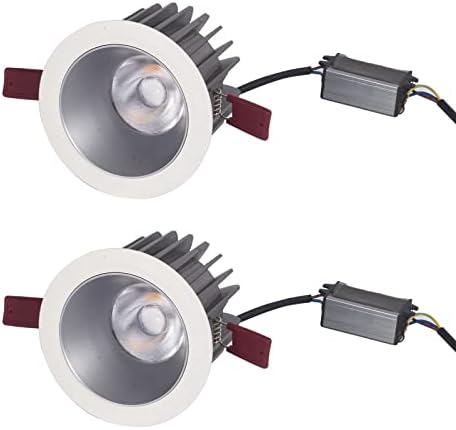 2 набор от led вградени осветителни тела - Открит фланец алуминиева лампа с мощност 20 W, COB Светлина, топла бяла светлина 3000 ДО