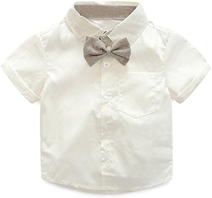 AnFeng Kids/ Лятна Риза с къс ръкав и бантиком-пеперуда За малки момчета + Шорти на Подтяжках, Комплект Дрехи за малките