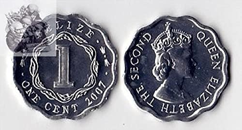 Америка Белиз Монета в 1 Точка за 2007 година на издаване Колекция от чужди монети Събиране на редки чуждестранни монети от