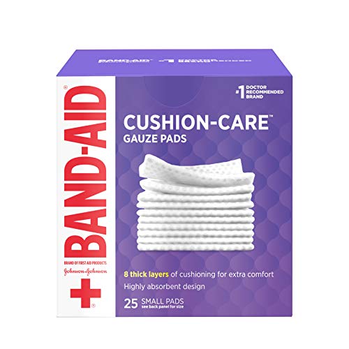 Марка средства за първа помощ Band-Aid Марля тампони за грижа за възглавници, 2 инча, на 2 инча, 25 парчета (опаковка от 6 броя)