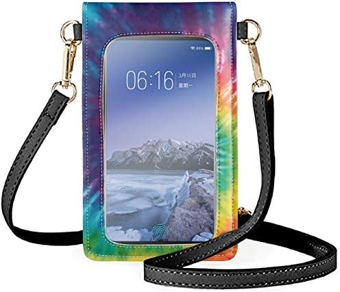 PZZ Плажен Малка Чантата си През Рамо, Чантата за мобилен телефон от Изкуствена кожа със Сензорен екран, Притежател на паспорт с Слотове