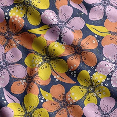 Цветен принт Soimoi, Плат за декори от поли-тафта, Плат за шиене на двора - Декоративна тъкан ширина 56 см за външната тапицерия, чадъри