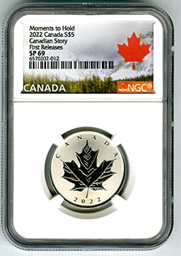 2022 CA Royal Canadian Silver Maple Leaf Канадската история за ПЪРВИ път ПУСКА $ 5 NGC SP69