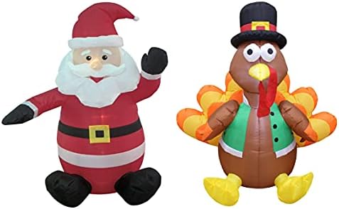 Комплект от две украса за Коледното парти, включва в себе си 4-подножието на коледа в Дядо Коледа и 4-подножието на въздушните пуйка