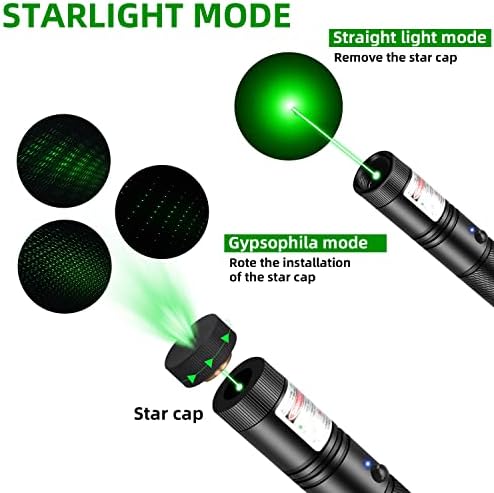 Лазерна Показалка на Далечни разстояния 10000 Метра Видим Лъч, Зелена Лазерна Показалка с Висока Мощност за един Астрономически Лов