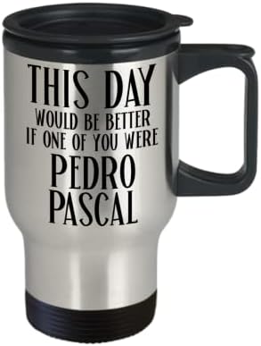 Пътна Чаша Педро Паскал за колега-Шефа В Този Ден Е Било Най-Забавно Мемом за Феновете, мъже или жени, 14 Грама. Чашата за кафе с изолация