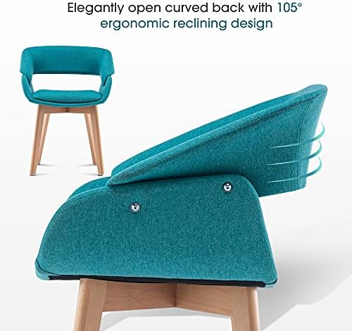 ivinta Модерни кресла за акцент на дневната и трапезарията, Комплект от 2 Странични седалки, обитых ленена кърпа средата на века, за