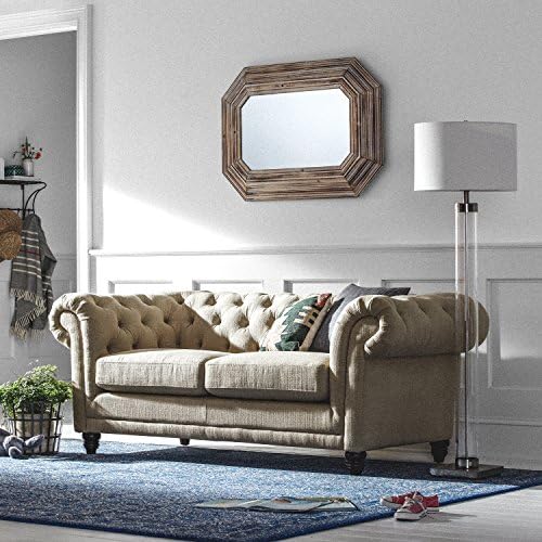 Марка – Stone & Beam Разтегателен диван Bradbury Chesterfield с кичурите, 78,7 инча, Конопляный