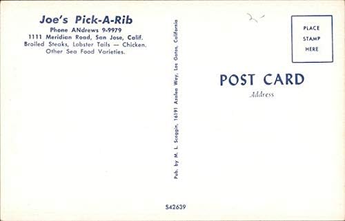 Joe's Pick a Rib Сан Хосе, Калифорния, КАЛИФОРНИЯ Оригиналната Реколта Картичка