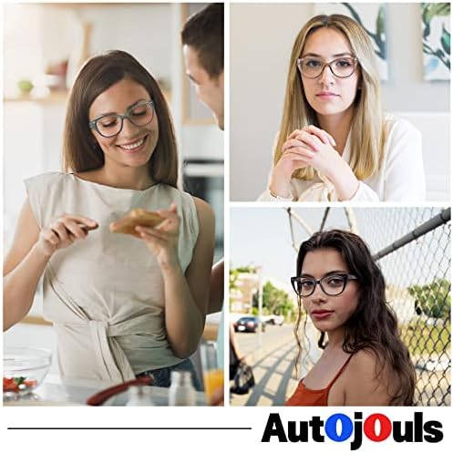 Autojouls, 4 опаковки очила за четене за жени, дограма TR, модерни стилни, гъвкави очила за четене от компютър, за защита от напрежение