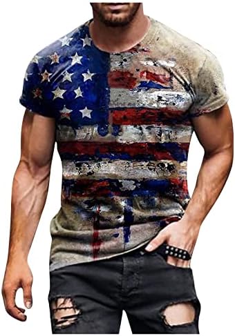 OVERMAL Мъжки Градинска Тениска с изображение на Череп и мускулите С къс ръкав и принтом Индивидуалност, Модна тениска