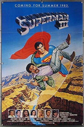 Супермен Iii (1982) Оригинален плакат на филма Уорнър Брадърс върху един лист 27x41 В сгънат вид В отлично състояние КРИСТОФЪР