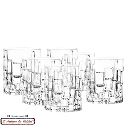 6 Кристални чаши за уиски/Коктейл - Вечеря в Grafic 34 cl (11,5 течни унции) - Klein House - Компания : Artisan du Cristal