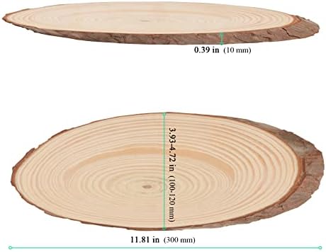10 БР. Овални Парчета Дърво с Дължина 12 см и Ширина 3,9-4,7 Инча, Дървени Парчета, за да Работи, Овални Непълни Дървени Парчета за Коледната