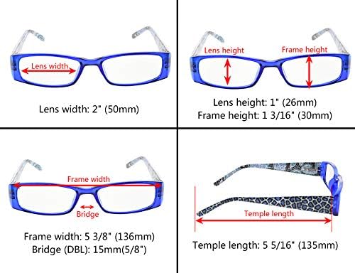 BFOCO 5 Двойки Стилни Женски Очила за четене с Модел Дамски слънчеви Очила за четене