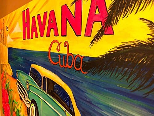 Хавана, Куба Оригиналната картина - Платно, акрил - 36 инча X 24 - Подпис