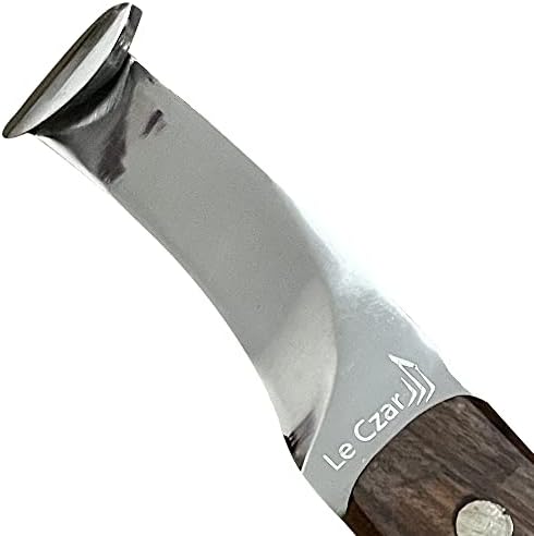 ТОЧНОСТ канадски сверхострый нож за копита с петлевым острие за дясна ръка от японска неръждаема стомана, с гладка дървена дръжка