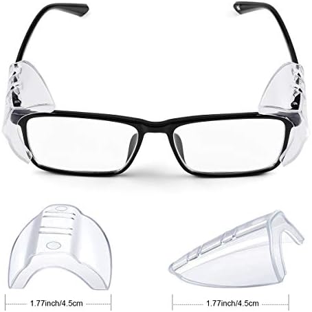 MELASA 12 Двойки Странични визии за очила, Гъвкави Странични Въздушни щитове за Защитни очила, Подходящи за малки и големи точки