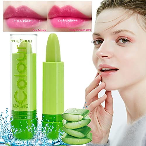 Лек дамски червило за промяна на температурата на устните (Зелена), Подхранващ Хидратиращ крем, Стабилен Цветен Балсам, Магически