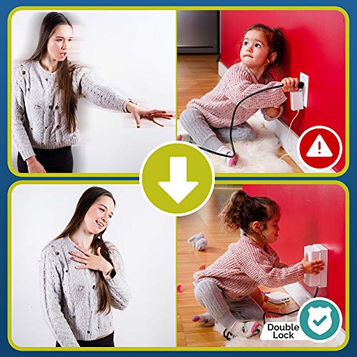 Защитно покритие за детска контакти (2 опаковки) с двойно заключване за по-добра защита на вашето дете, опростяване на работа, лесен
