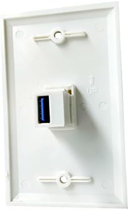 Стенни панела BUPLDET USB3.0 от 1 порт - Однопозиционный USB конектор Keystone Jack, носи етикет за услугата панел за свързване на USB кабел