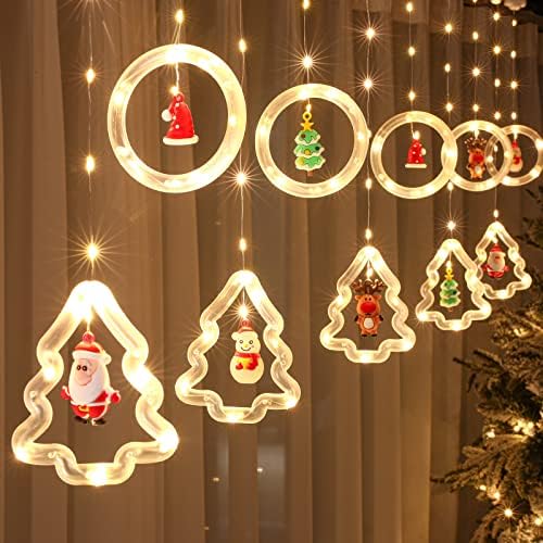Коледни светлини IQOVEO, 9,84 Подножието Коледна Гирлянда на батерии с 10 Красиви коледни декорации със собствените си ръце, 120