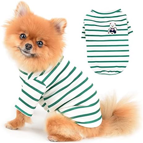 Тениска PAIDEFUL За малки Кучета, Шарени Сладък Мечка, Пролетно-Летни Дрехи За малки Кученца, Мек, Удобен Костюм за кучета, Зелен, XL