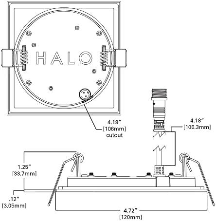 HALO 4-инчов Квадратен-вградени led лампа за таван и душ – Ултратънък лампа– 2700 K/3000 До/ 3500 До / 4000 До / От 5000