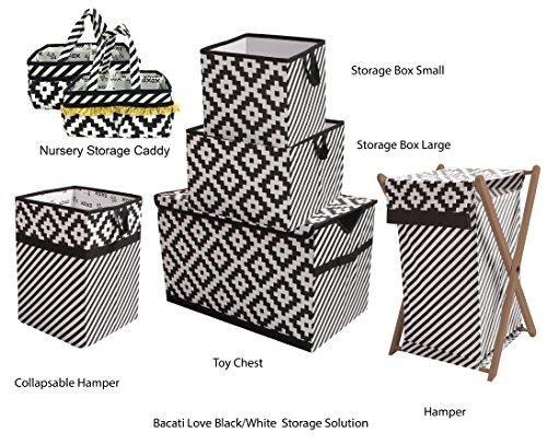 Детско хранилище Bacati Love Diamonds/Stripes (Кутийка за съхранение в детска градина, черен)