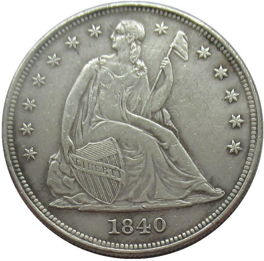 Възпоменателна монета - Копие от Хартата на 1840 г. на стойност 1 щатски долар със Сребърно покритие